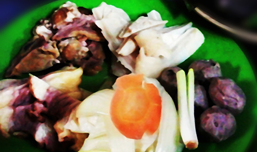 Đồ bổi dùng nhúng lẩu trâu tại Long Xuyên